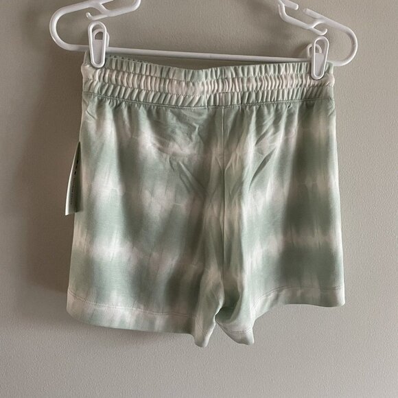 Three Dots Women S Green White Tie Dye Terry Drawstring Casual Comfy Shorts NWT - Picture 9 of 9
